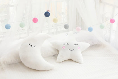 Stuffed Cloud, Moon, Star & Raindrop Plush Pillows | Soft Cushion Toys for Kids' Rooms & Gifts