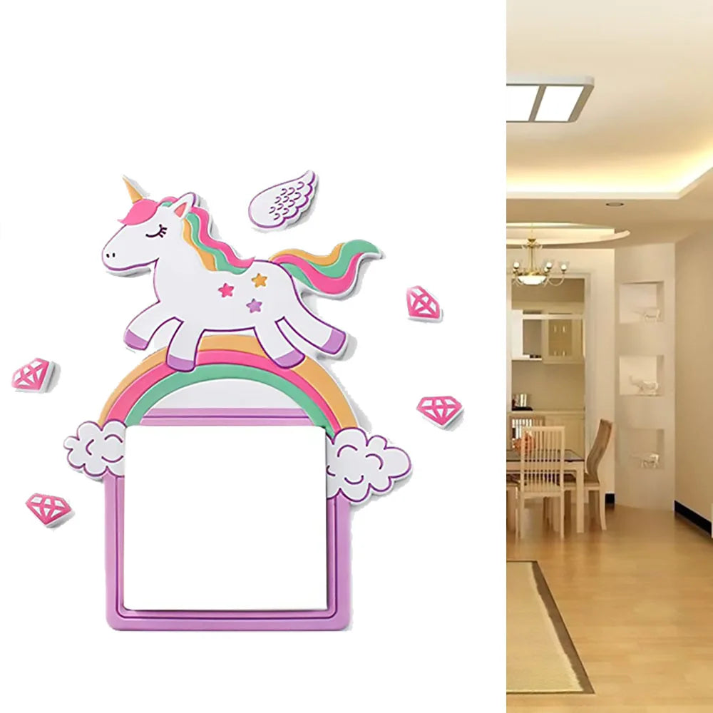 3D Unicorn Switch Sticker | Glow-in-the-Dark Wall Décor for Kids' Rooms