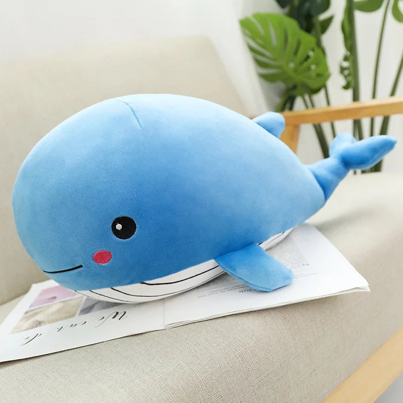 Kawaii Soft Whale Plush Toy – Cute Cartoon Animal Pillow for Kids and Gifts - 1