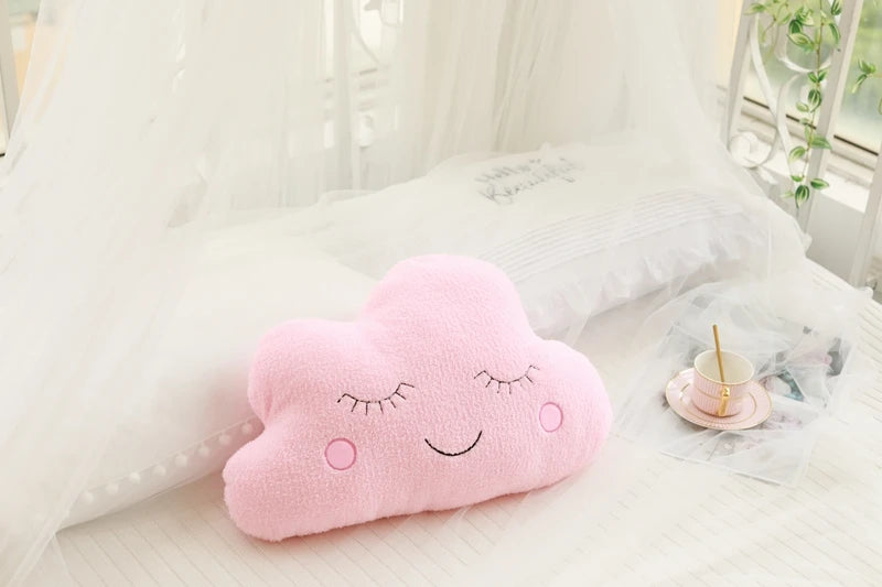 Stuffed Cloud, Moon, Star & Raindrop Plush Pillows | Soft Cushion Toys for Kids' Rooms & Gifts