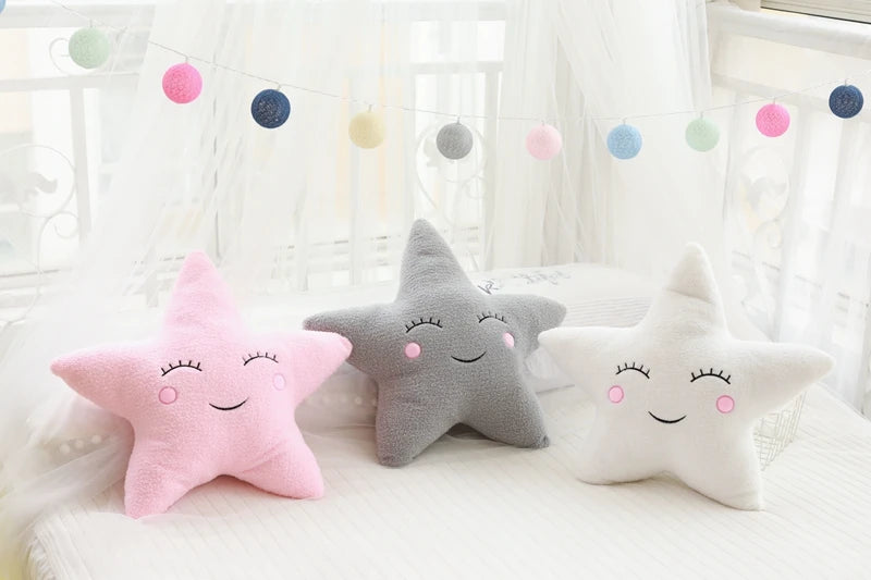 Stuffed Cloud, Moon, Star & Raindrop Plush Pillows | Soft Cushion Toys for Kids' Rooms & Gifts