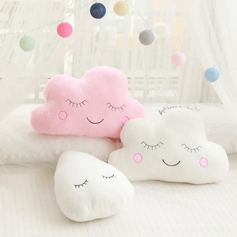 Stuffed Cloud, Moon, Star & Raindrop Plush Pillows | Soft Cushion Toys for Kids' Rooms & Gifts