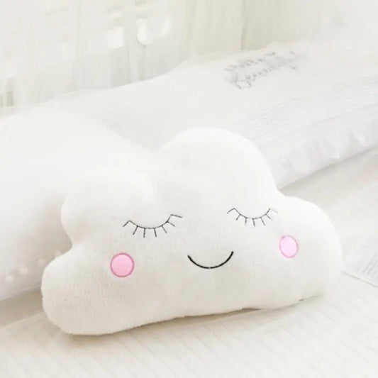 Stuffed Cloud, Moon, Star, and Raindrop Plush Pillows for Kids' Room Décor and Gifts