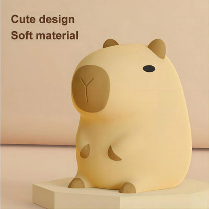 Cartoon Capybara Silicone Night Light | USB Rechargeable & Dimmable Kids' Night Light