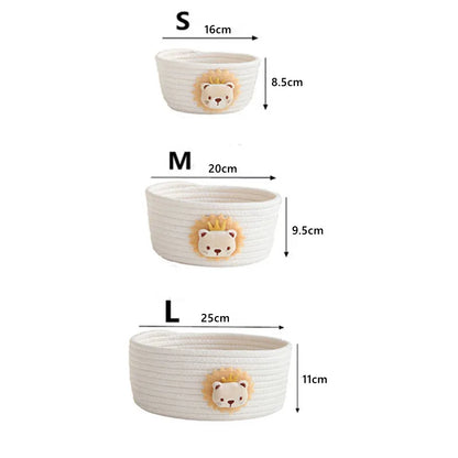 Cotton Rope Lion Storage Basket | Handwoven Kids’ Organizer for Toys & Laundry