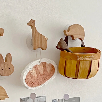 Wooden Animal Wall Hook | Cute Room Decor & Kids' Coat Hanger