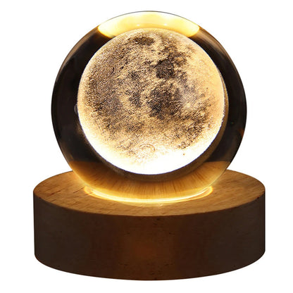 LED Milky Way Galaxy Crystal Ball Night Light | 3D Solar System Lamp for Kids' Rooms