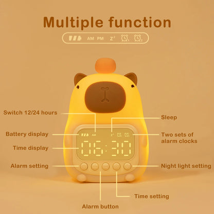 Cartoon Capybara Silicone Night Light | USB Rechargeable & Dimmable Kids' Night Light