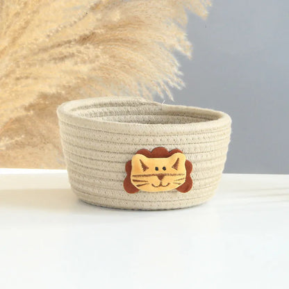 Cotton Rope Lion Storage Basket | Handwoven Kids’ Organizer for Toys & Laundry