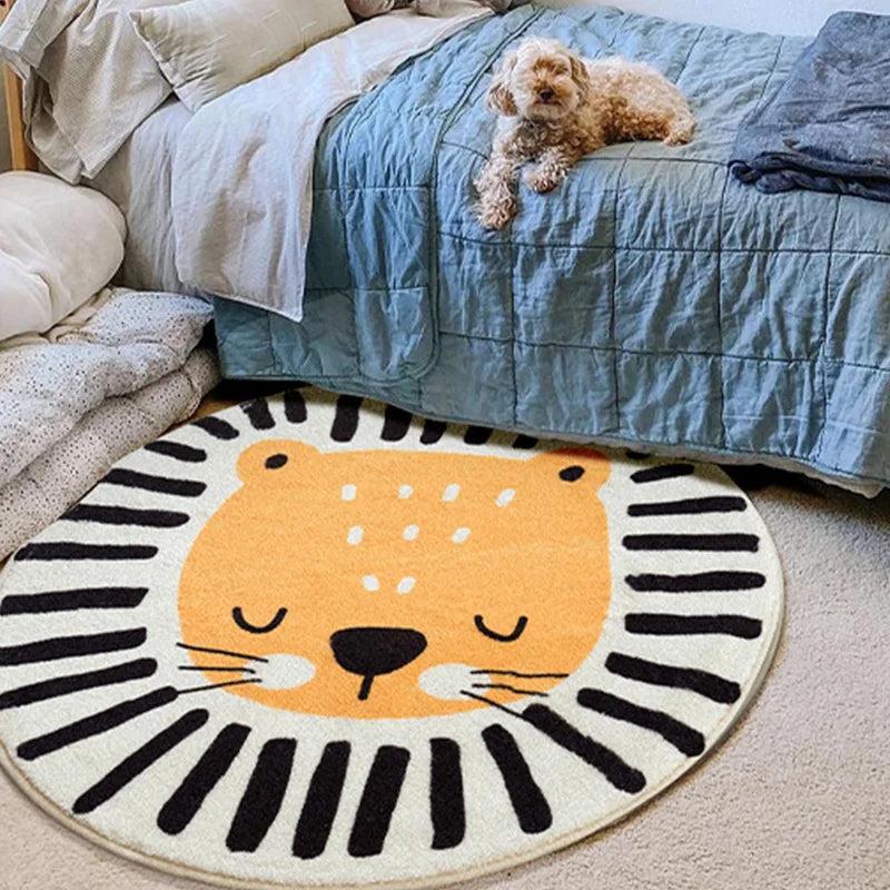 Animal Jungle Round Carpet | Soft Plush Play Mat for Kids' Rooms