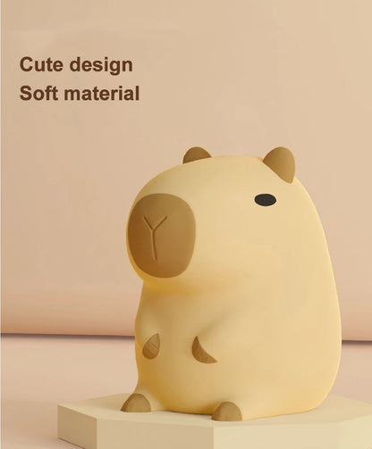 Cartoon Capybara Silicone Night Light | USB Rechargeable & Dimmable Kids' Night Light