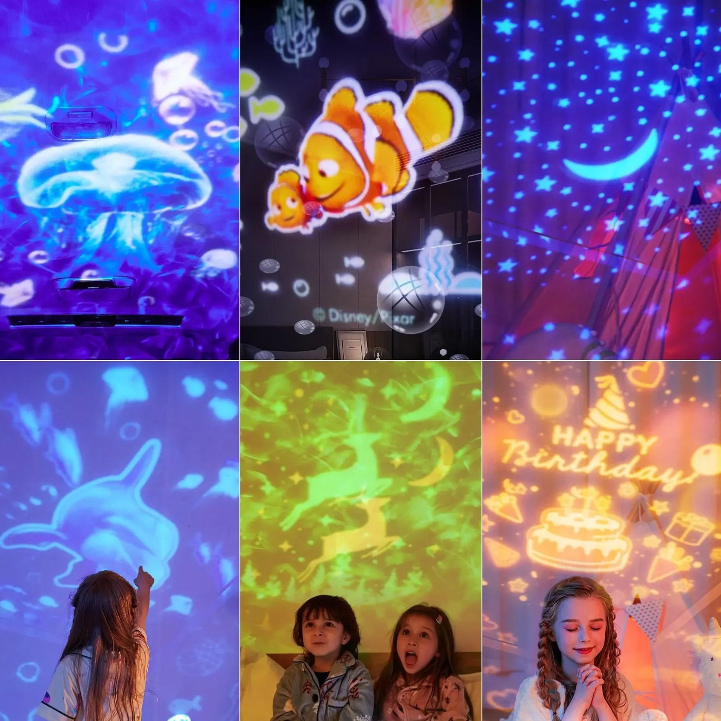 Ocean Starry Projector LED Night Light | 360° Rotating Kids' Room Lamp