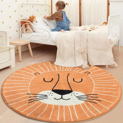 Animal Jungle Round Carpet | Soft Plush Play Mat for Kids' Rooms