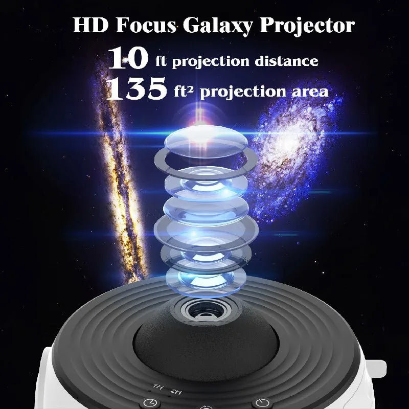 LED Galaxy Projector Night Light 360° Rotate Starry Sky Lamp