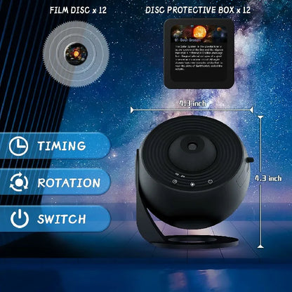 LED Galaxy Projector Night Light 360° Rotate Starry Sky Lamp