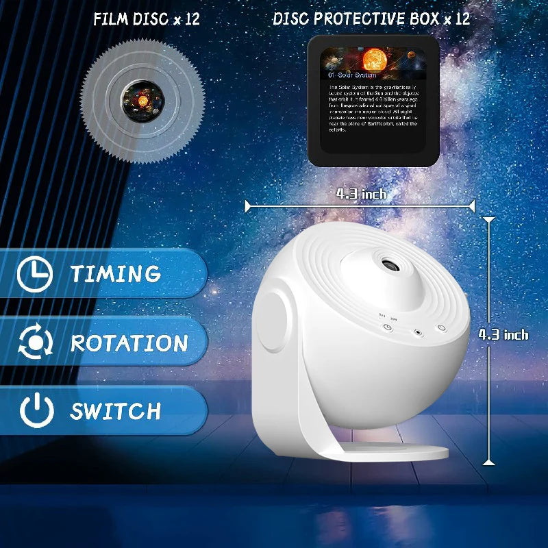 LED Galaxy Projector Night Light 360° Rotate Starry Sky Lamp