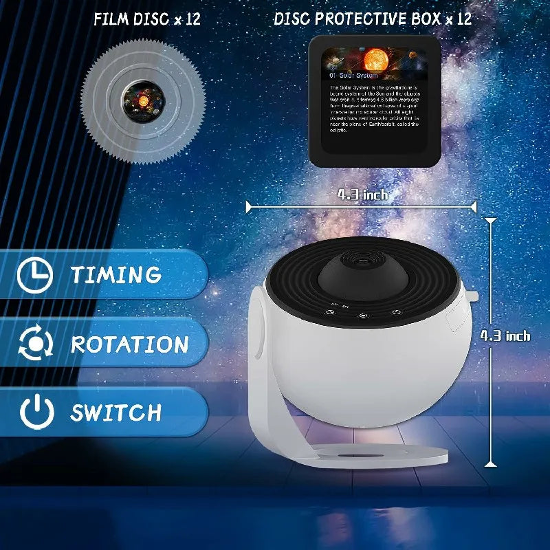 LED Galaxy Projector Night Light 360° Rotate Starry Sky Lamp