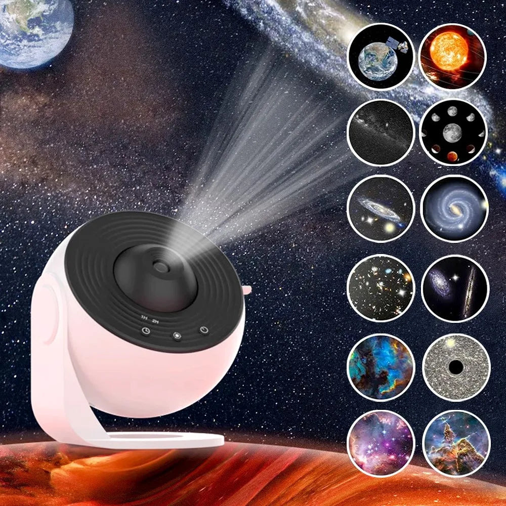 LED Galaxy Projector Night Light 360° Rotate Starry Sky Lamp